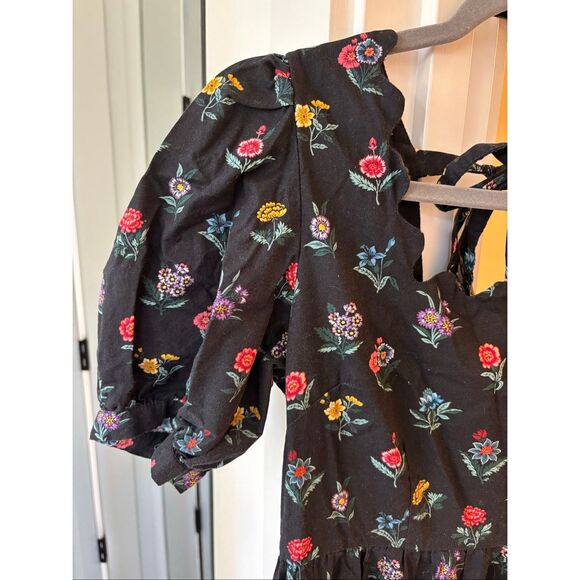 PINK CITY PRINTS Genevieve Dress In Midnight Garden, Small $288 - Picture 4 of 8